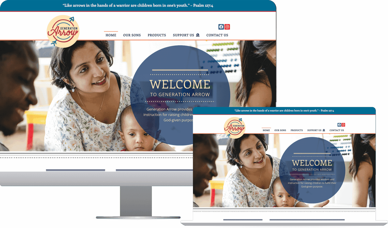 Generation Arrow nonprofit website designed by IMPROZ