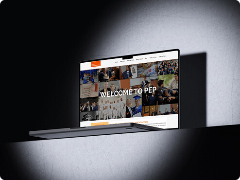 This is a desktop display of PEP Web Graphic Website