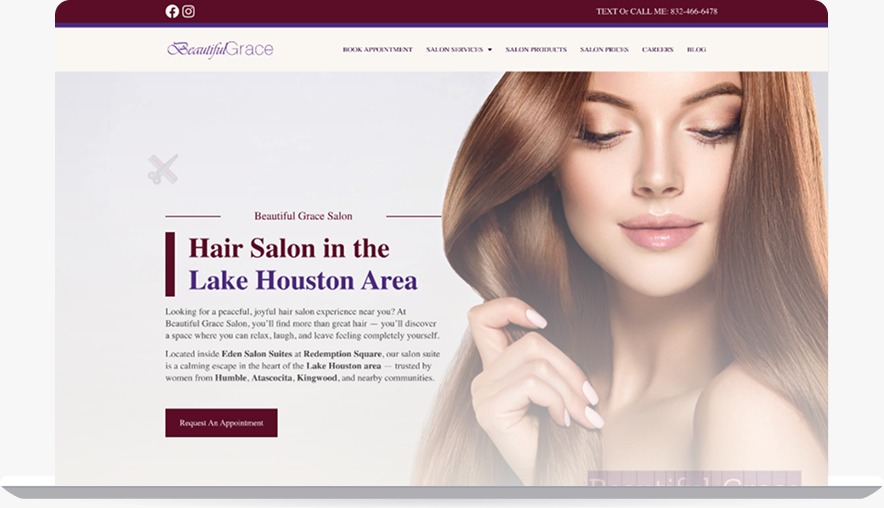 Beautiful Grace Salon Desktop View